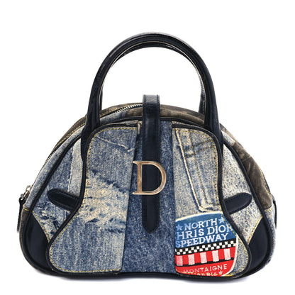 Christian Dior Denim Speedway Mini Saddle Bowler Blue 1 of 12