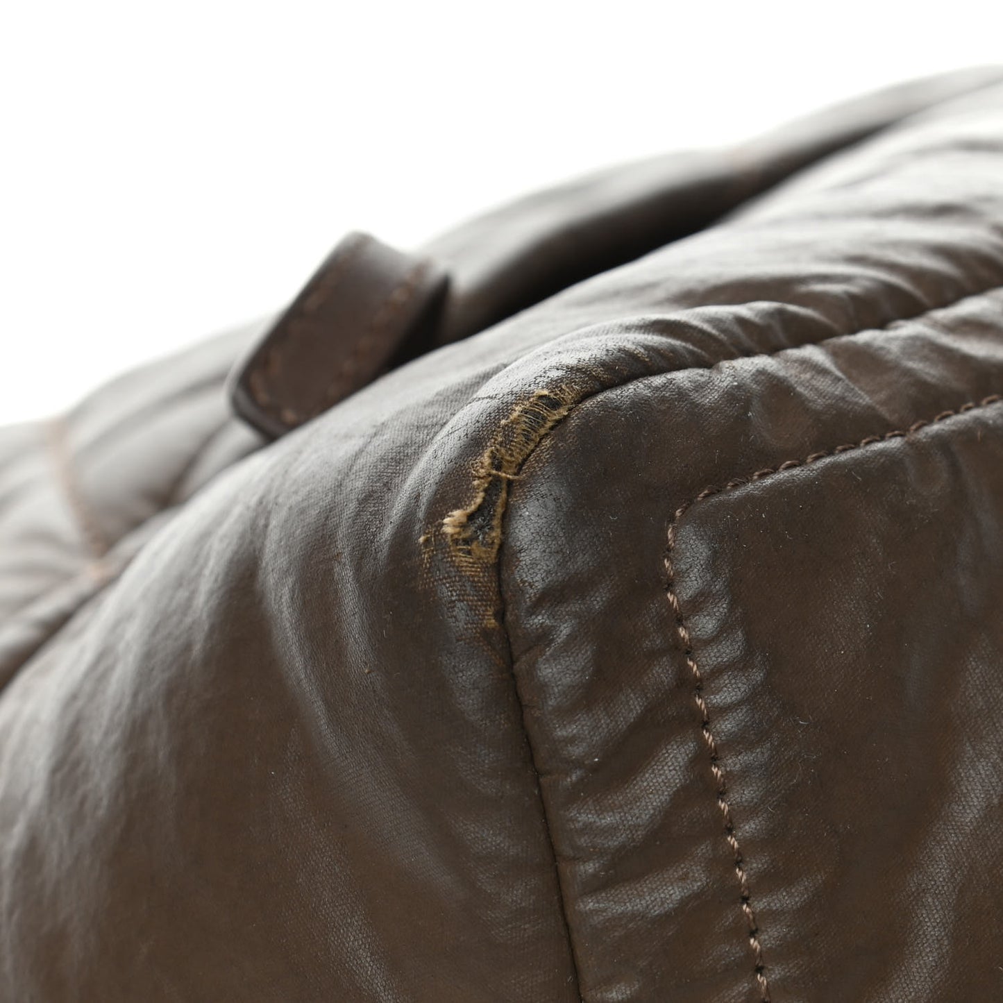 Coated Canvas Quilted Garment Travel Bag Brown