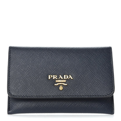 Prada Saffiano Metal Flap Wallet Baltico 1 of 8
