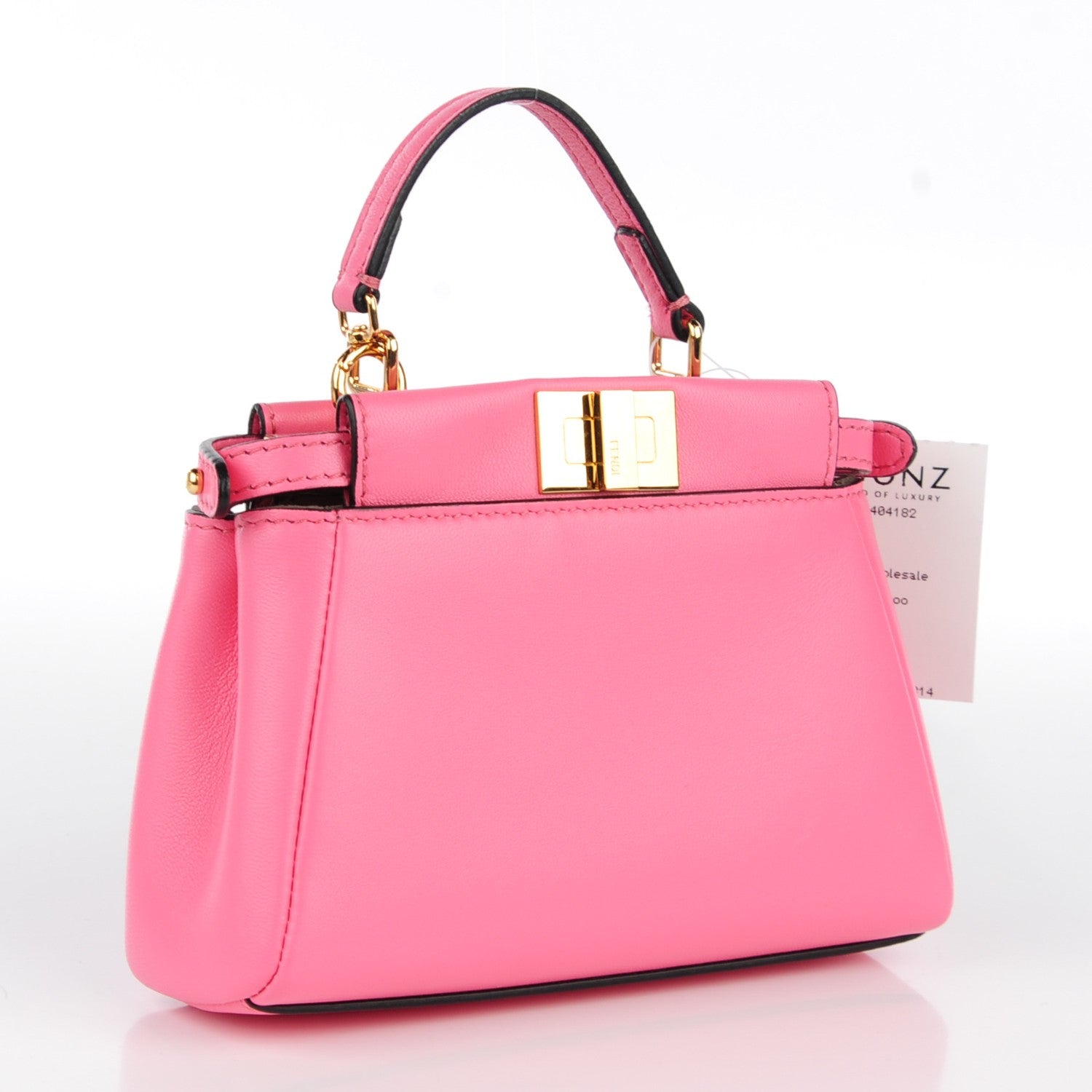 Fendi Shiny Nappa Micro Peekaboo Iconic Satchel Rosa Fluo 3 of 7