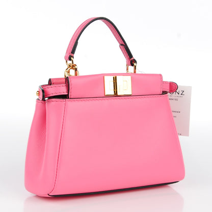 Fendi Shiny Nappa Micro Peekaboo Iconic Satchel Rosa Fluo 3 of 7