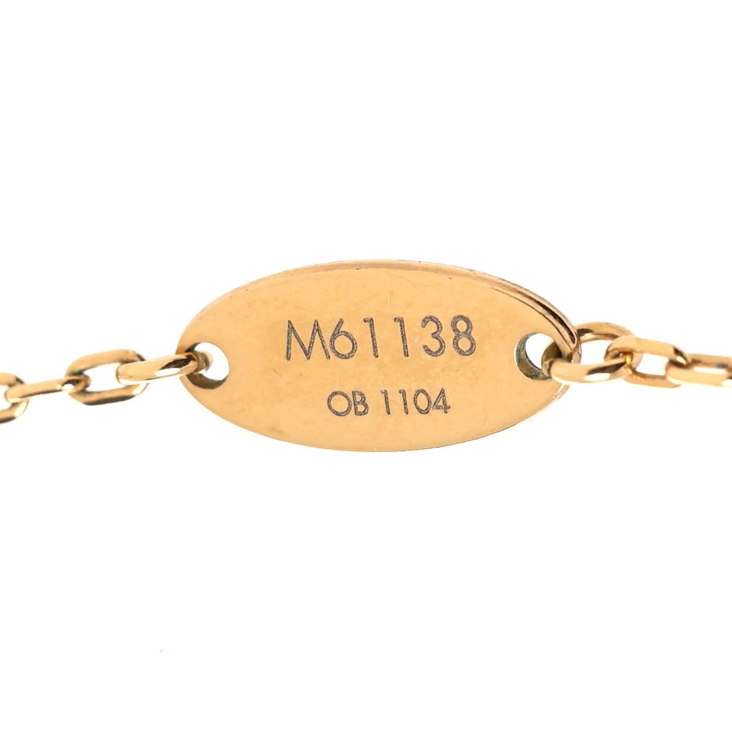 Metal LV and Me Heart Necklace Gold