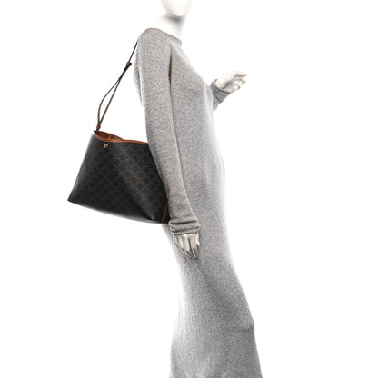 Celine Triomphe Canvas Calfskin Shopper Tote Tan 2 of 10