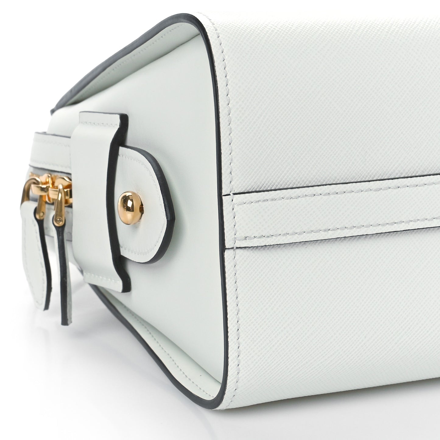 Saffiano Soft Calfskin Double Handle Satchel White