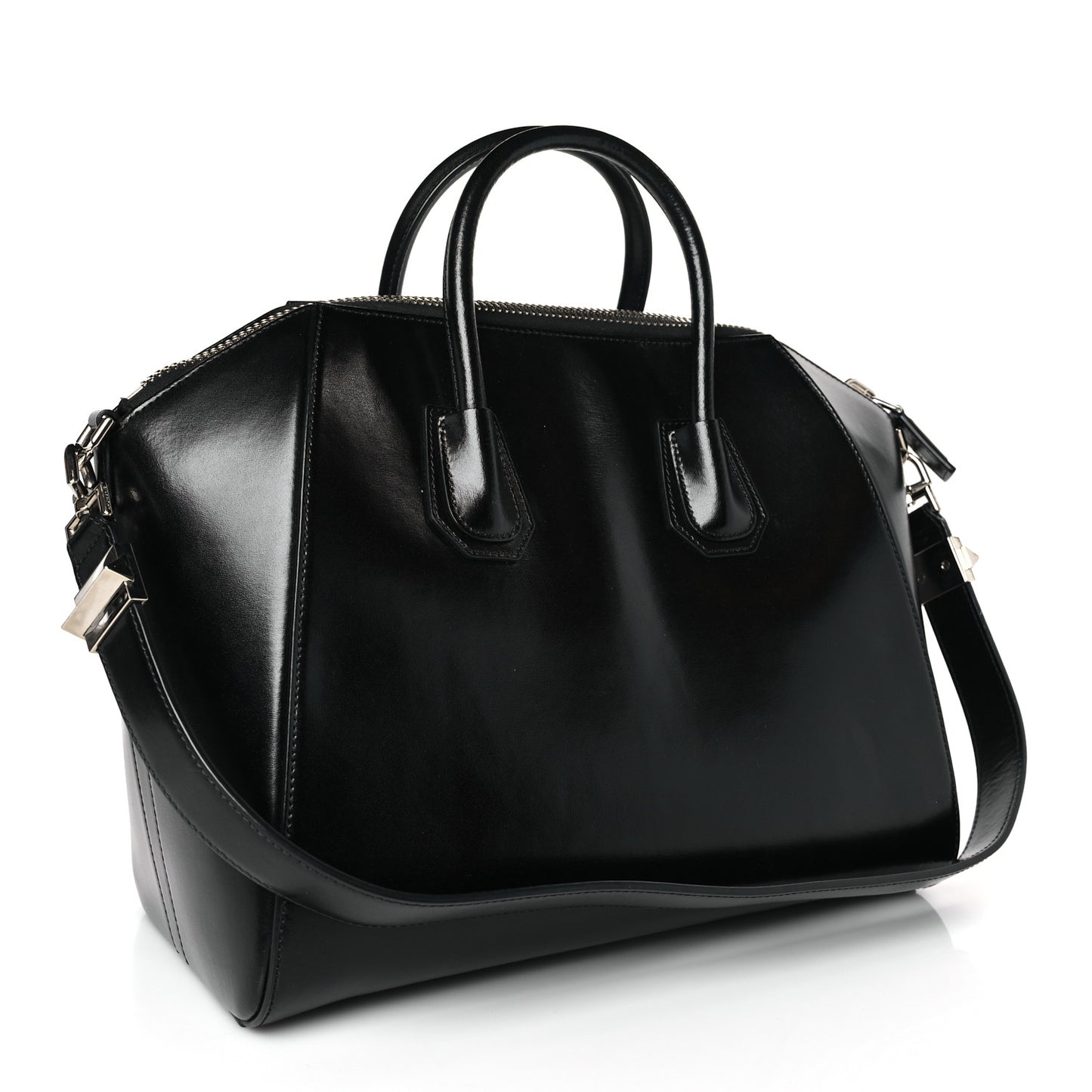 Shiny Lord Calfskin Medium Antigona Black