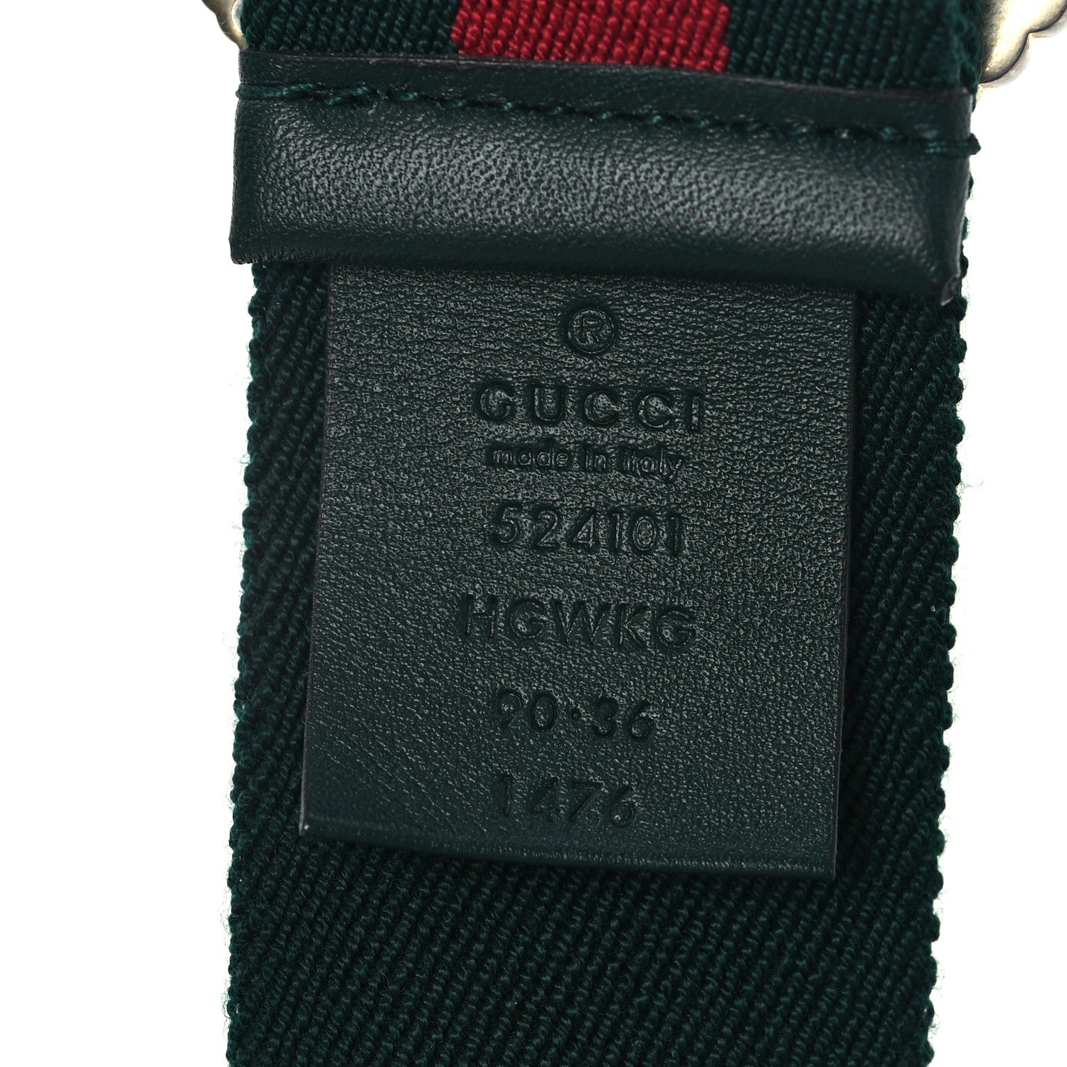 Gucci Canvas Torchon Double G Web Belt 90 36 Verde 3 of 3
