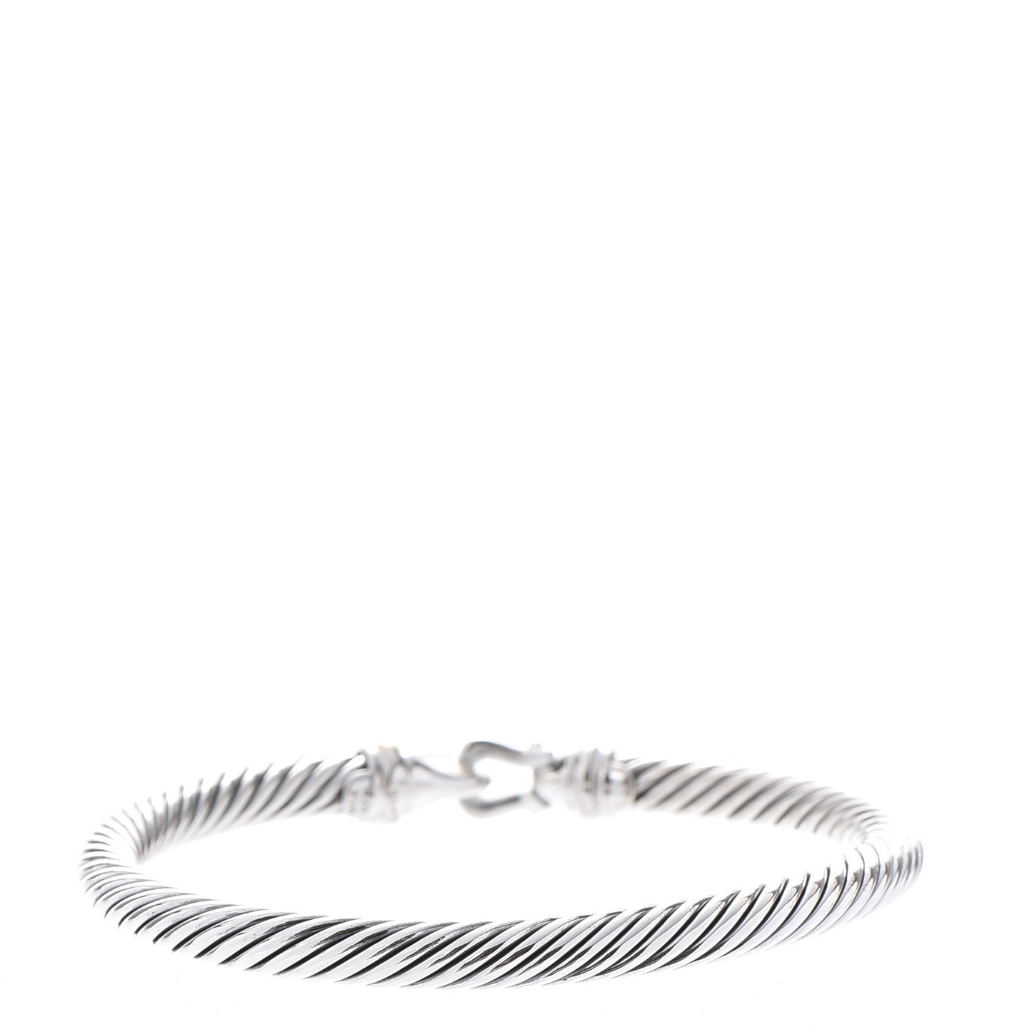 Sterling Silver 18K Yellow Gold 5mm Cable Classic Buckle Bracelet