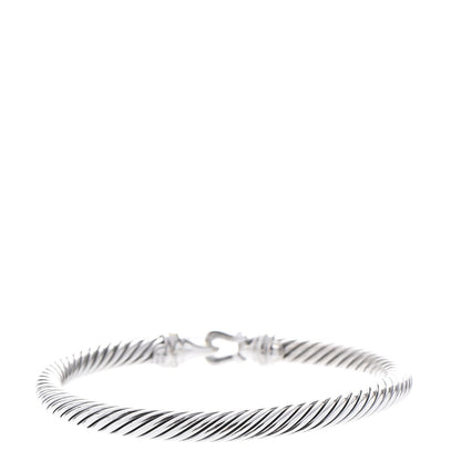 David Yurman Sterling Silver 18K Yellow Gold 5mm Cable Classic Buckle Bracelet 3 of 4