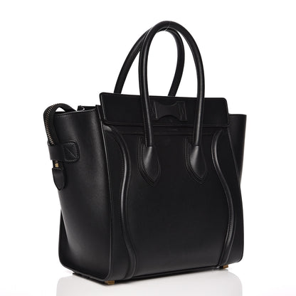 Celine Smooth Calfskin Micro Luggage Black 3 of 9