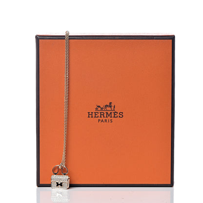 Hermes 18K Rose Gold Diamond Constance Amulette Pendant Necklace 7 of 7