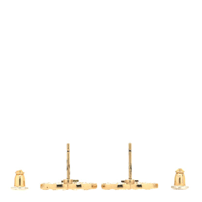 Chanel Metal Textured CC Earrings Gold 3 of 4