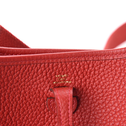 Hermes Taurillon Clemence Evelyne TPM Rouge Casaque 5 of 9