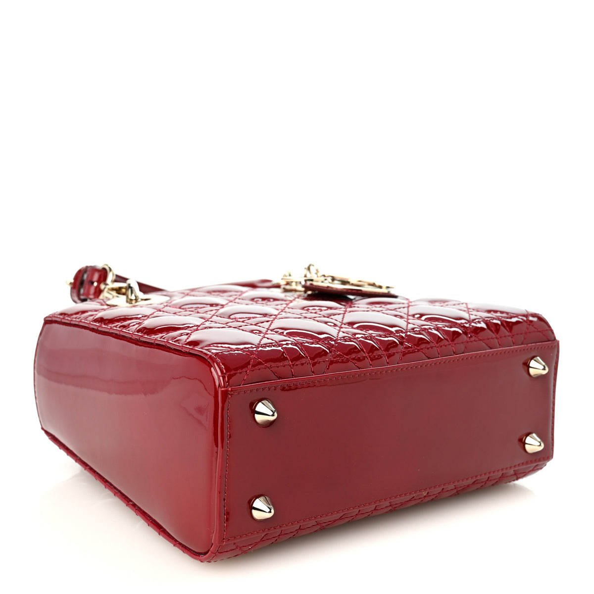 Patent Cannage Small My ABCDior Lady Dior Cherry Red