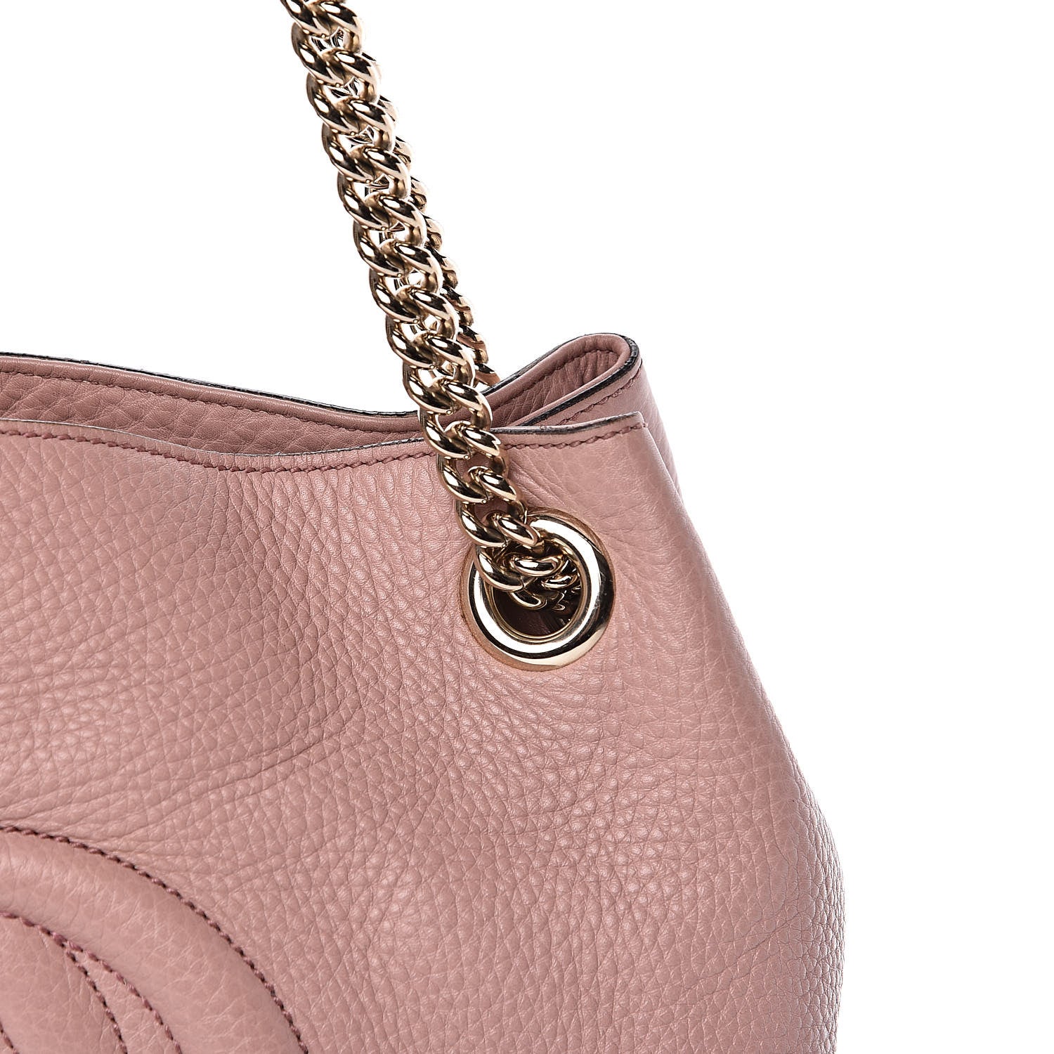 Gucci Pebbled Calfskin Medium Soho Chain Shoulder Bag Dark Cipria 12 of 18