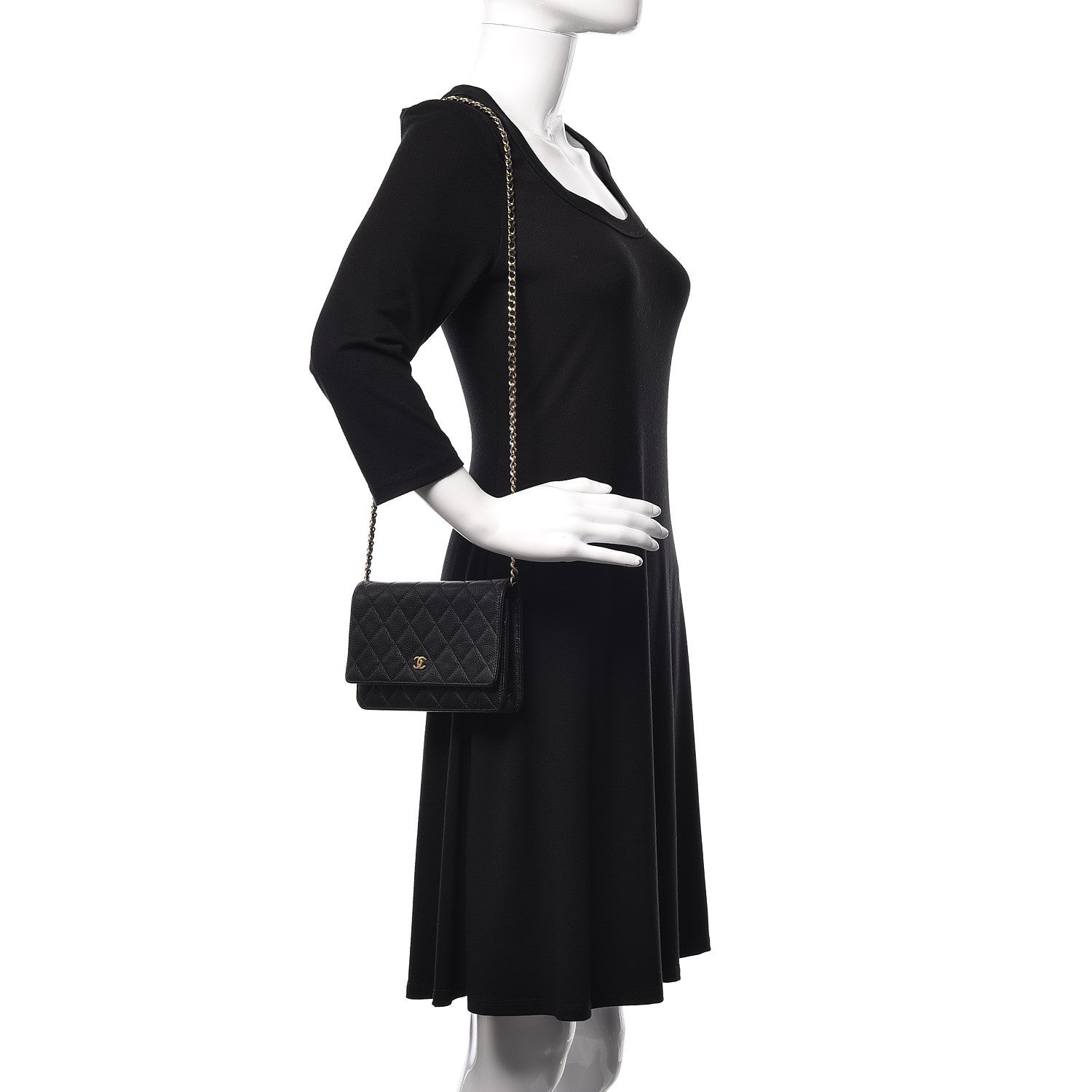 Chanel Caviar Quilted Wallet On Chain WOC Black 2 of 11