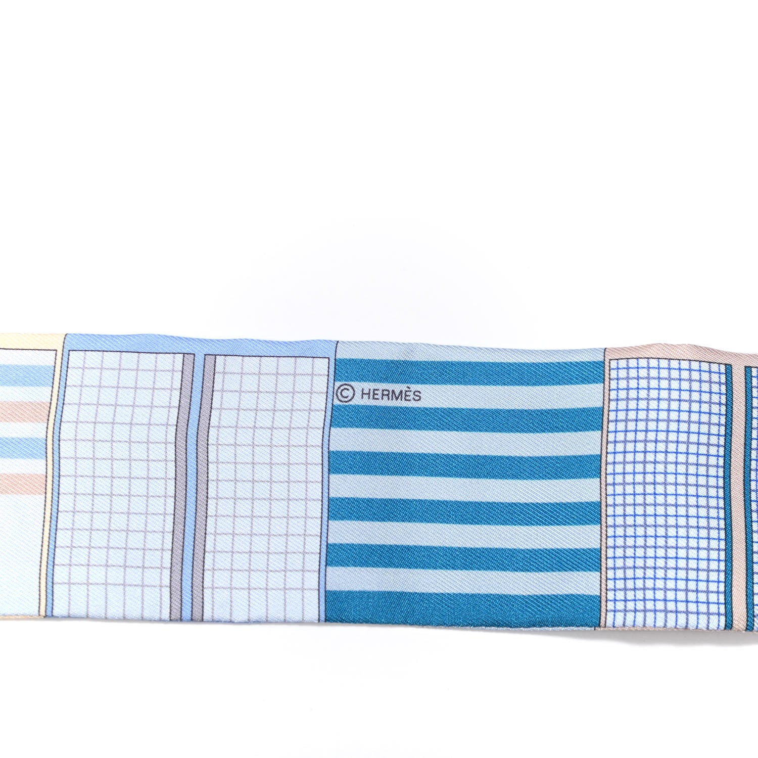 Hermes Silk Couvertures Nouvelles Twilly Ciel Marine Sable 3 of 4