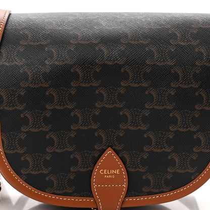 Celine Triomphe Canvas Medium Folco Bag Tan 7 of 9