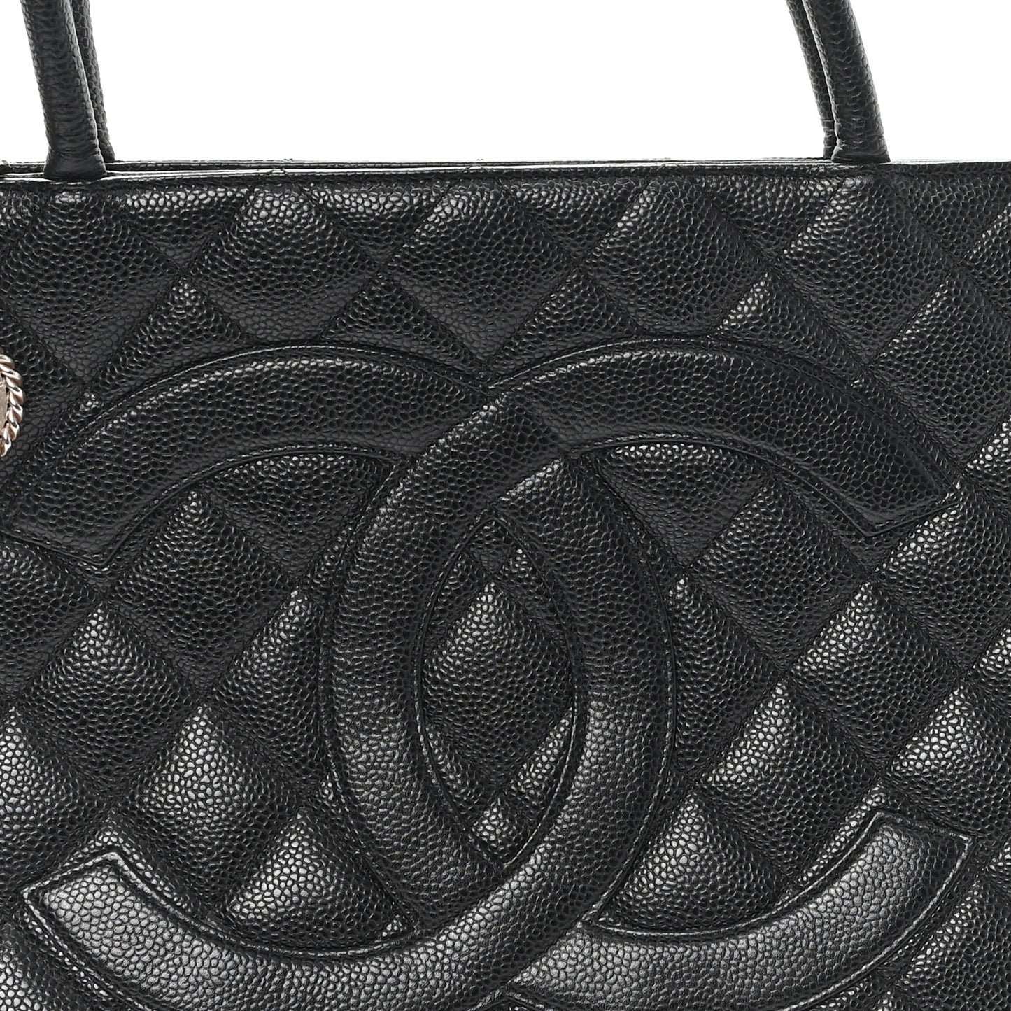 Caviar Quilted Medallion Tote Black
