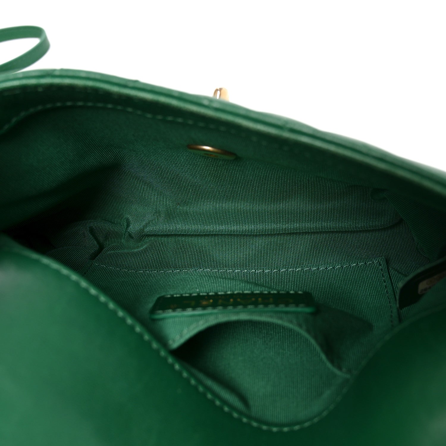 Chanel Lambskin Chevron Quilted East West Flap Green 4 of 9