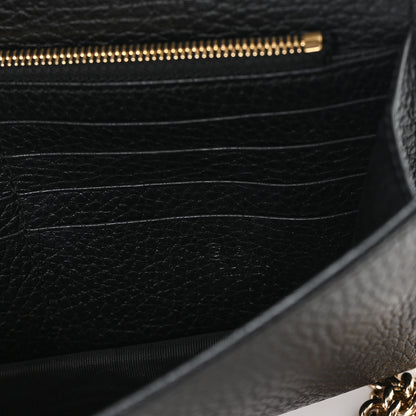 Gucci Dollar Calfskin Interlocking G Chain Wallet Black 6 of 9