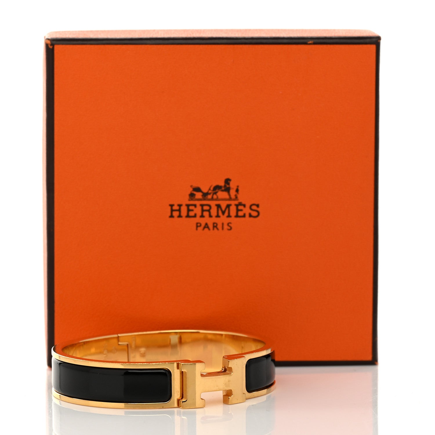 Hermes Enamel Narrow Clic Clac H Bracelet GM Black 5 of 5
