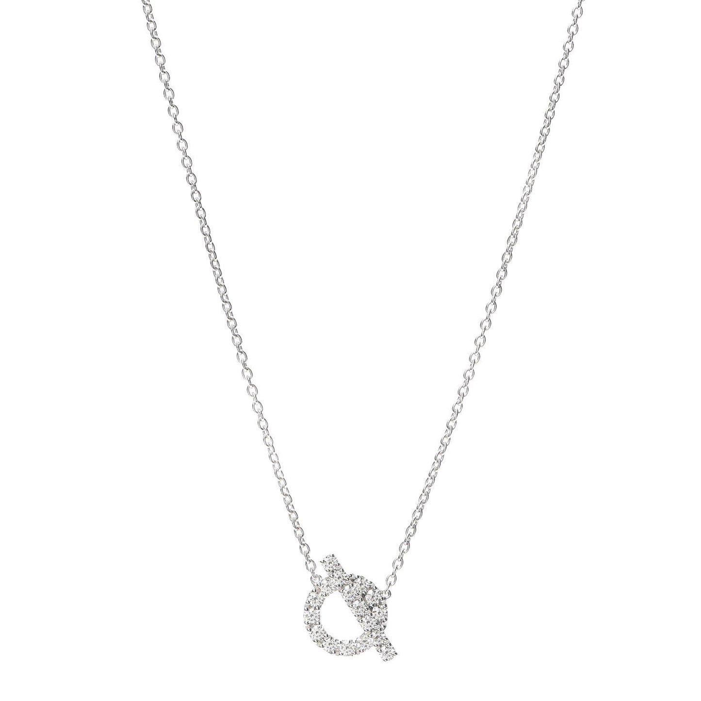 18K White Gold Diamond Finesse Pendant Necklace