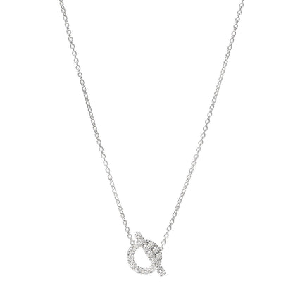 Hermes 18K White Gold Diamond Finesse Pendant Necklace 1 of 6