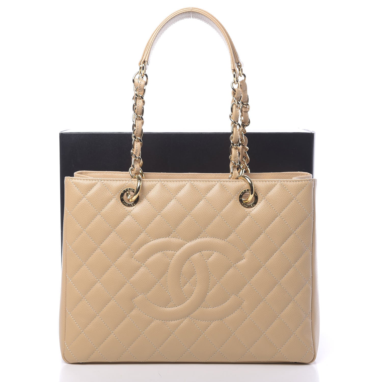 Chanel Caviar Quilted Grand Shopping Tote GST Beige 11 of 11