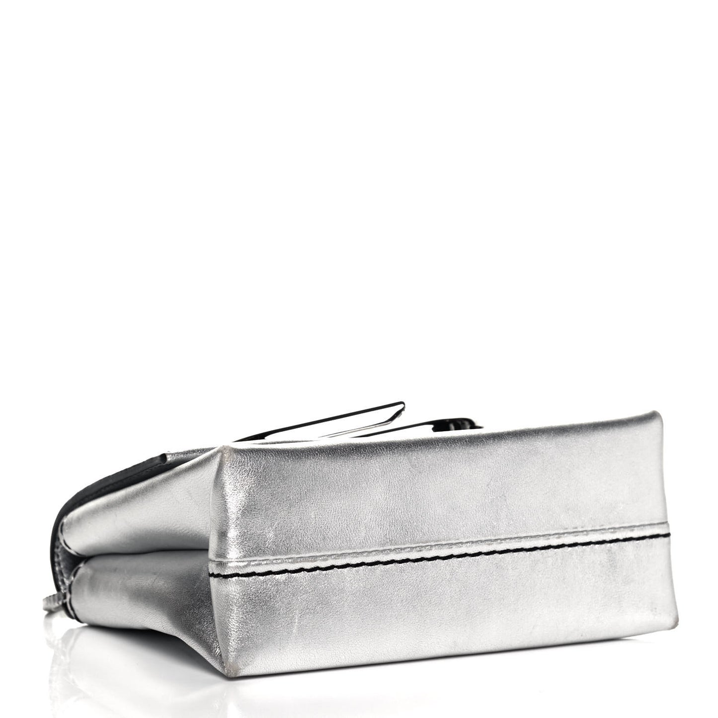 Metallic Calfskin Micro Alix Crossbody Bag Silver