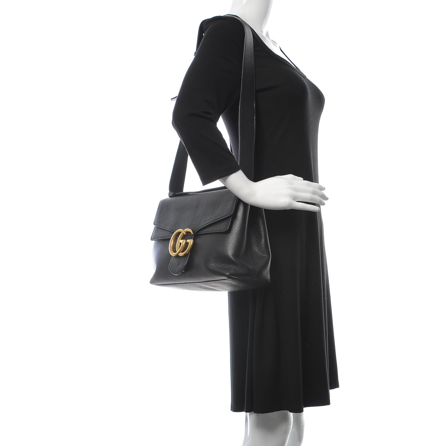 Cellarius Calfskin GG Marmont Shoulder Bag Black