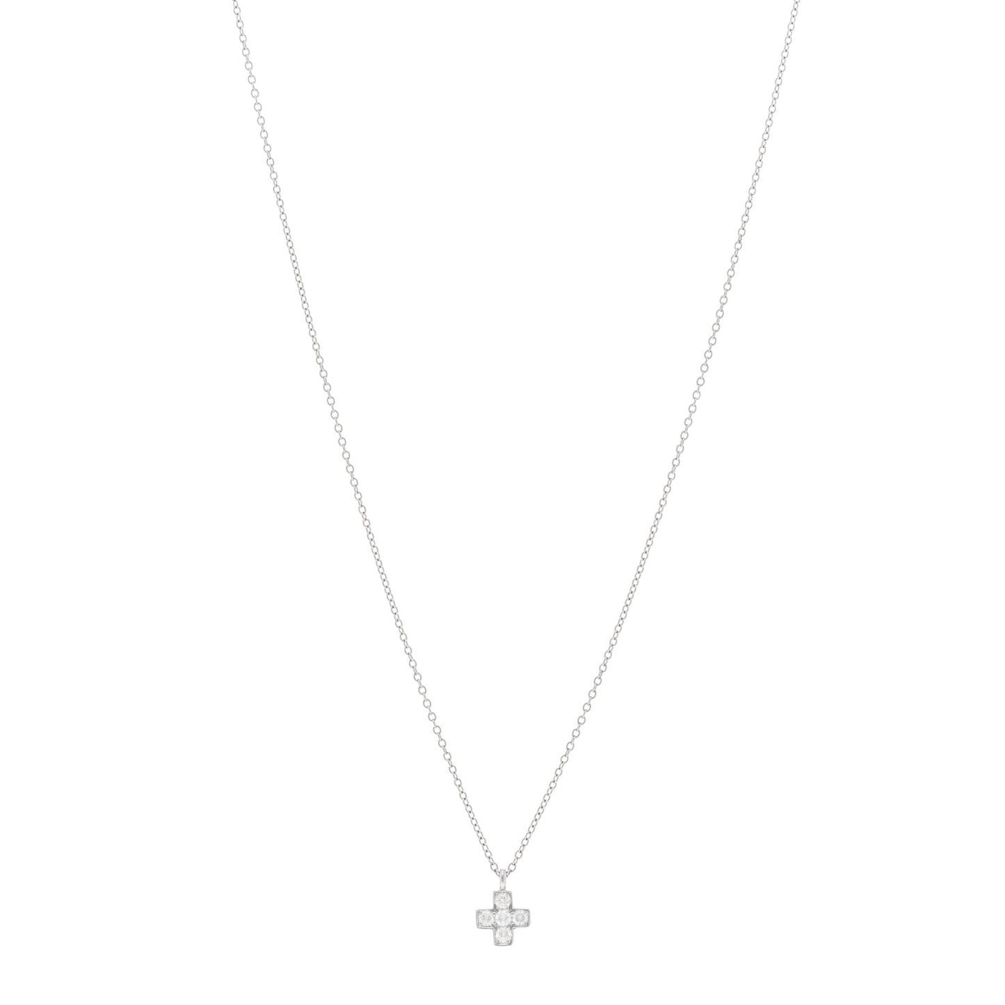 Platinum Diamond Cruciform Cross Pendant Necklace