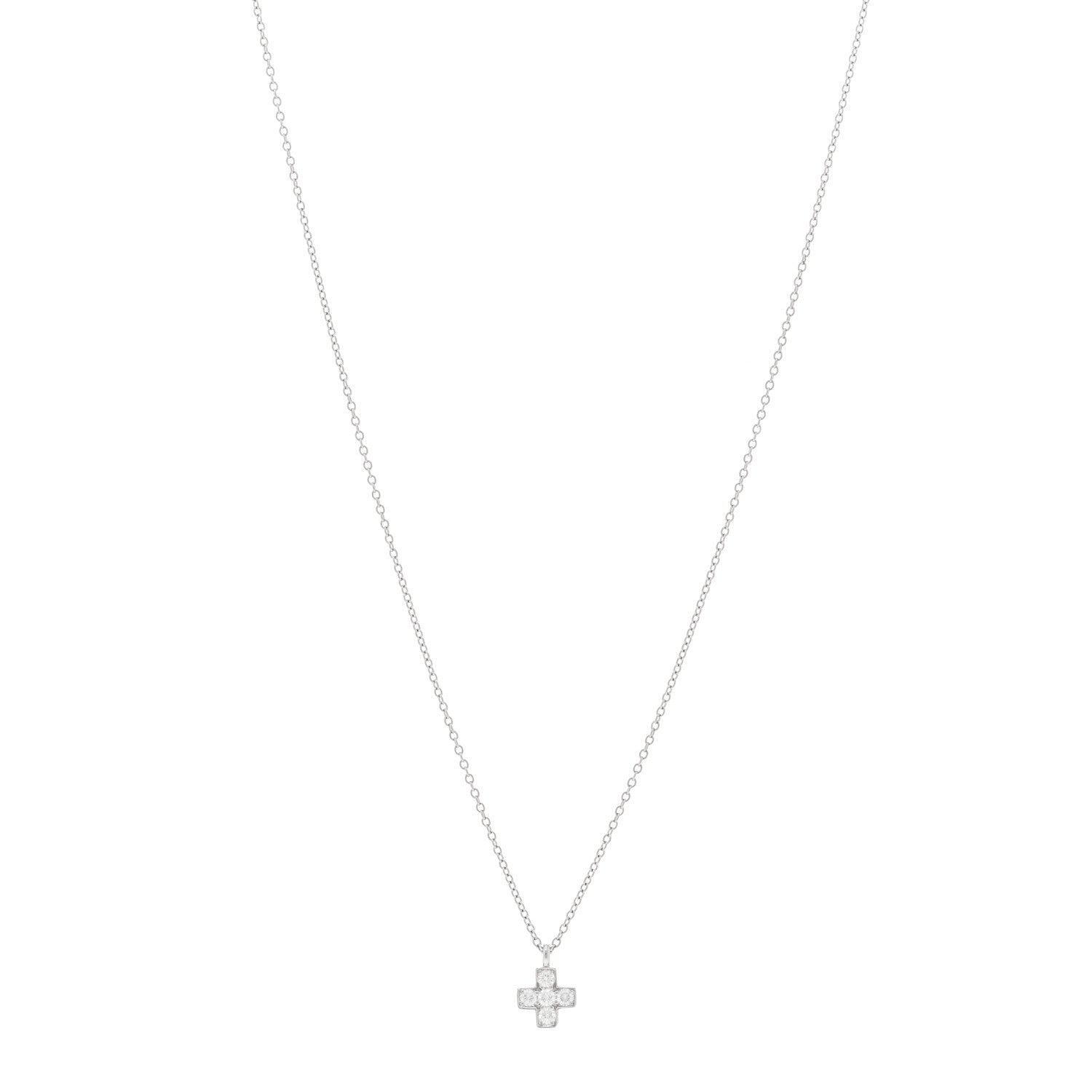 Tiffany Platinum Diamond Cruciform Cross Pendant Necklace 1 of 4