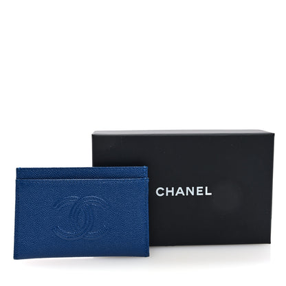 Chanel Caviar Timeless CC Card Holder Wallet Blue 8 of 8