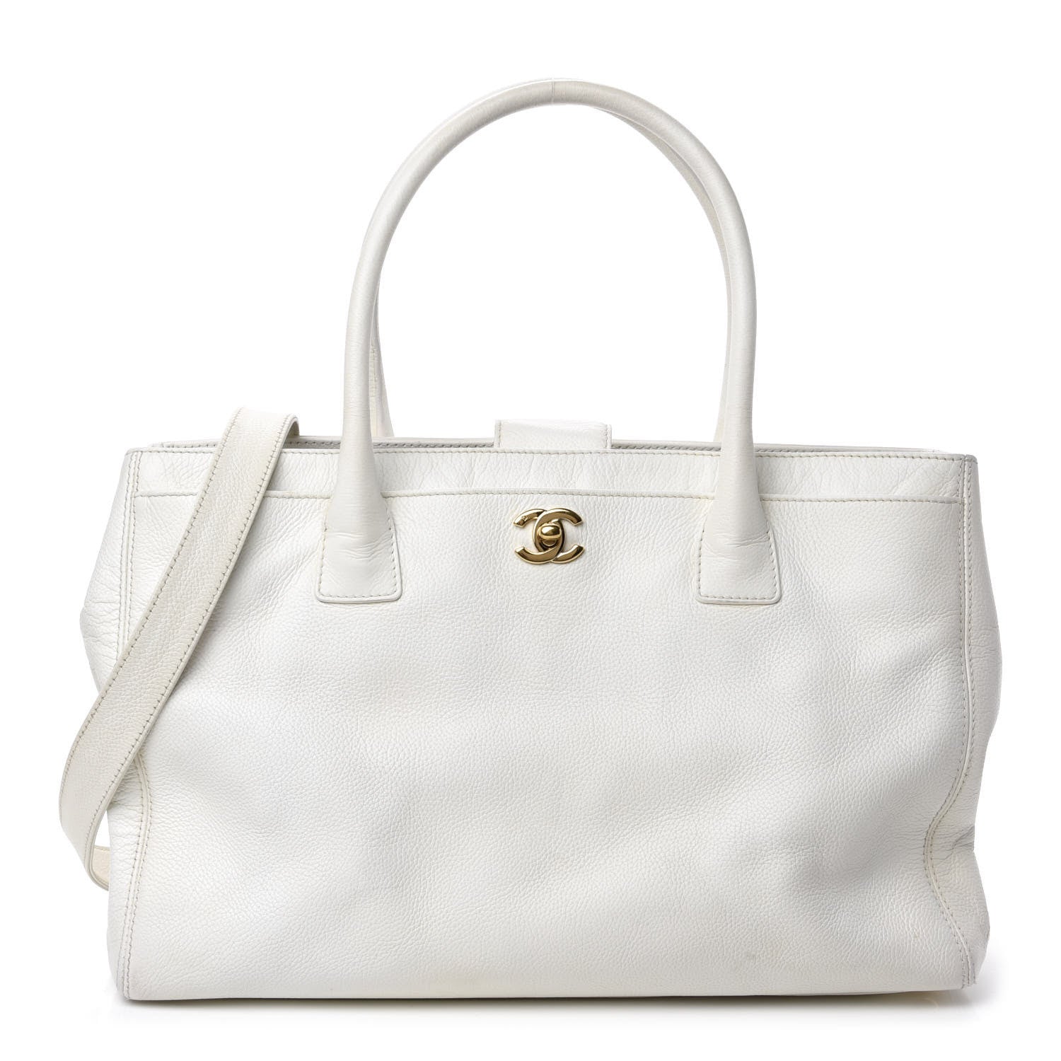 Chanel Calfskin Cerf Executive Shopper Tote White 1 of 16