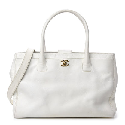 Chanel Calfskin Cerf Executive Shopper Tote White 1 of 16