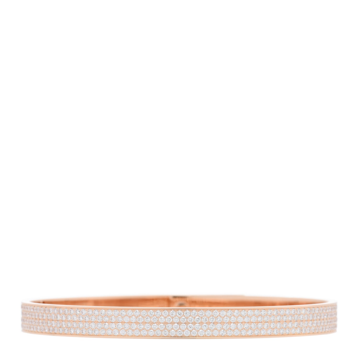 Hermes 18K Rose Gold Diamond PM Kelly Full Pave Bracelet SH 2 of 4