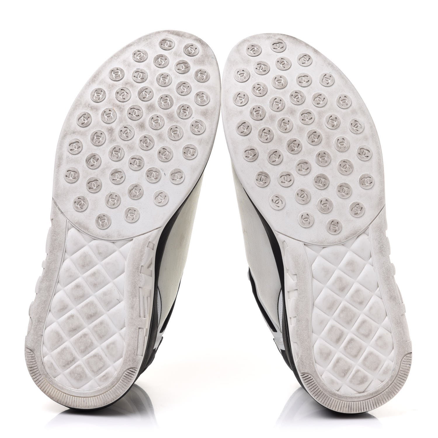 Chanel Lycra Womens CC Sneakers 40 Black White 5 of 11