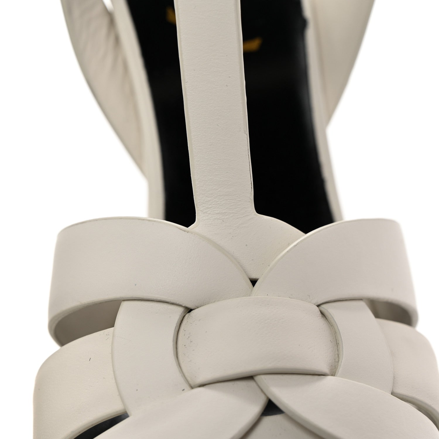 Saint Laurent Calfskin Tribute 105 Platform Sandals 37 Porcellana 9 of 11