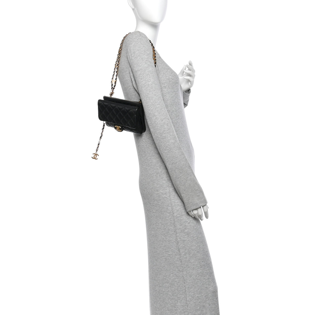 Chanel Shiny Caviar Pick Me Up Flap Belt Bag Black 2 of 10