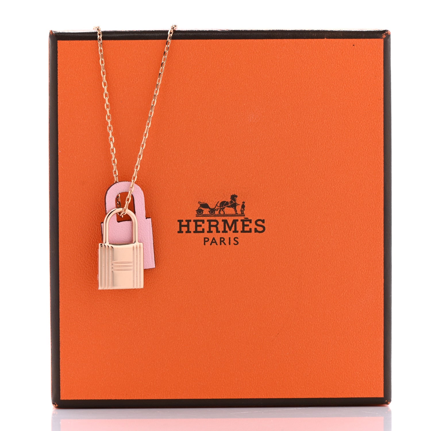 Hermes Swift Small O'Kelly Pendant Necklace Rose Sakura 8 of 8