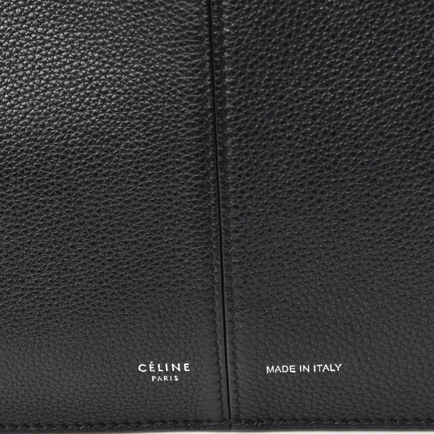 Baby Grained Calfskin Tri-Fold Bag Black
