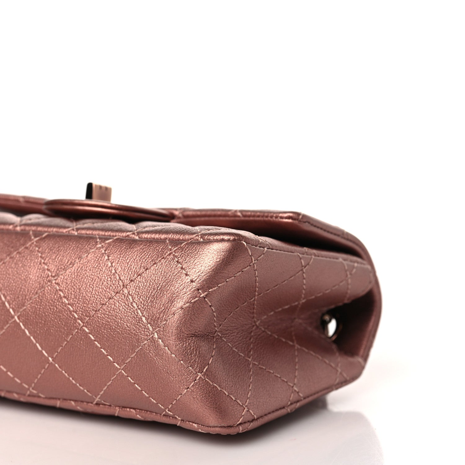 Chanel Metallic Grained Calfskin Quilted 2.55 Reissue Mini Flap Copper Pink 9 of 10