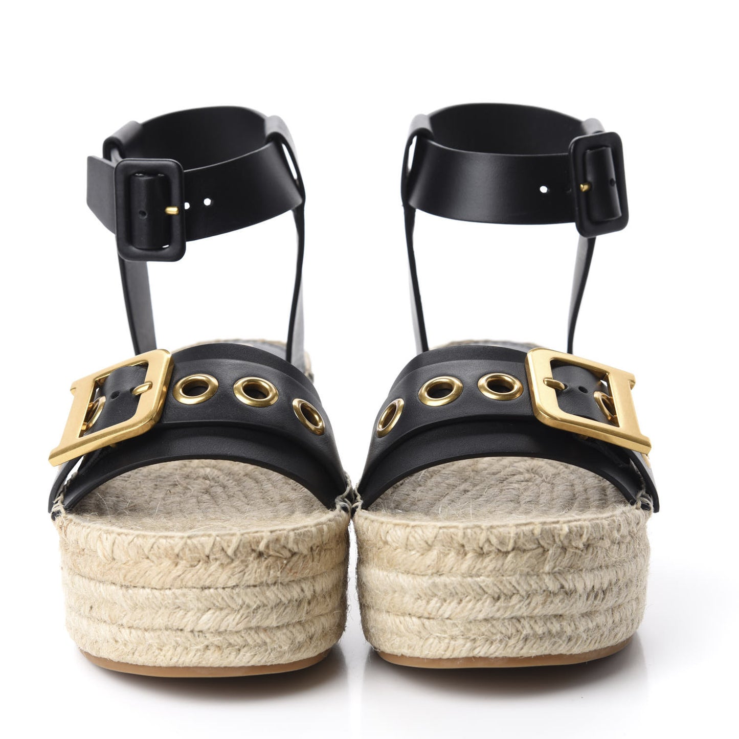 Calfskin D-Dior Espadrille Platform Sandals 37 Black