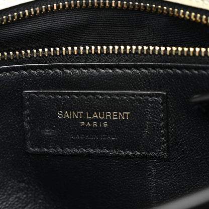 Saint Laurent Calfskin Crocodile Embossed Monogram Cassandra Clasp Bag Crema Soft 6 of 14
