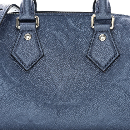 Louis Vuitton Metallic Empreinte Monogram Giant Speedy Bandouliere 20 Navy Nacre 7 of 10