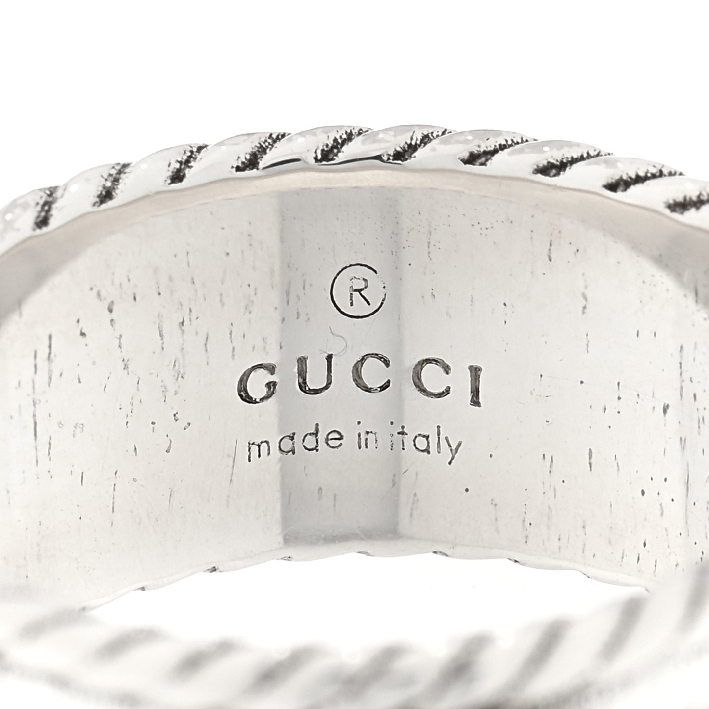Sterling Silver Torchon GG Marmont Ring 53 6.25