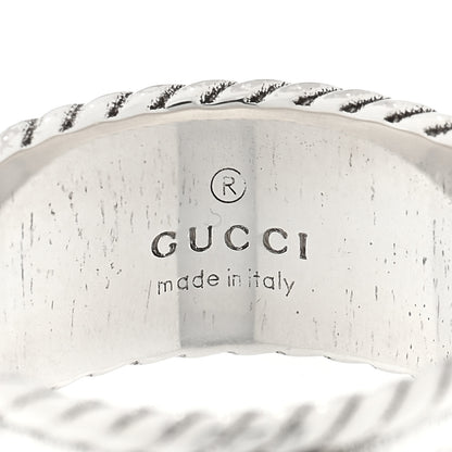 Gucci Sterling Silver Torchon GG Marmont Ring 53 6.25 4 of 4