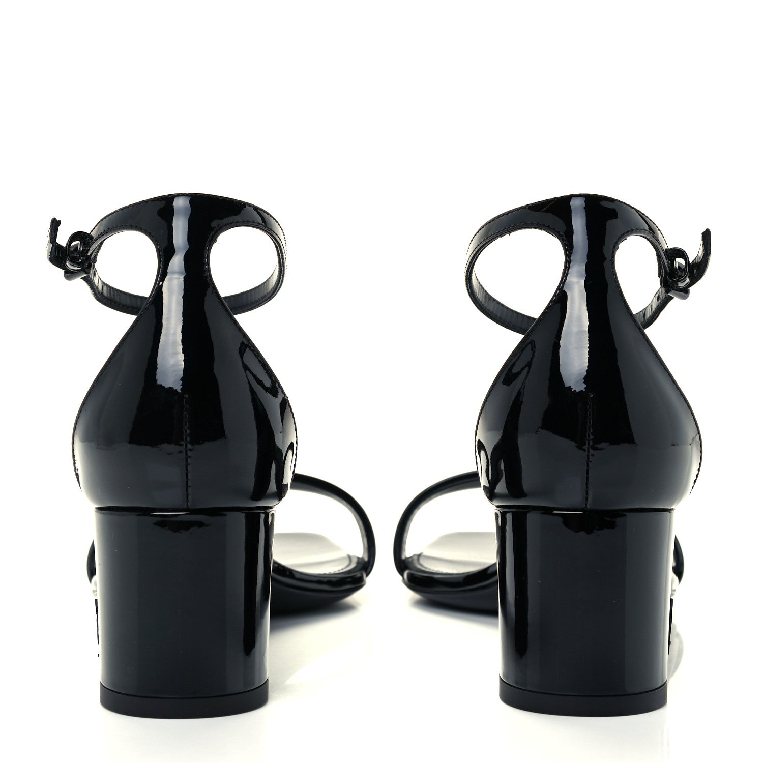 Saint Laurent Patent Calfskin Loulou Ankle Strap Sandals 36.5 Black 6 of 12