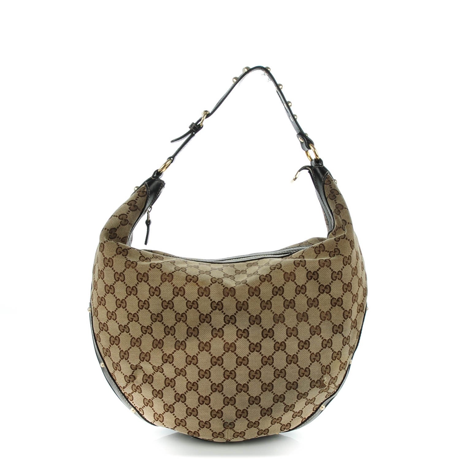 Gucci Monogram Large Studded Hobo Brown 1 of 9
