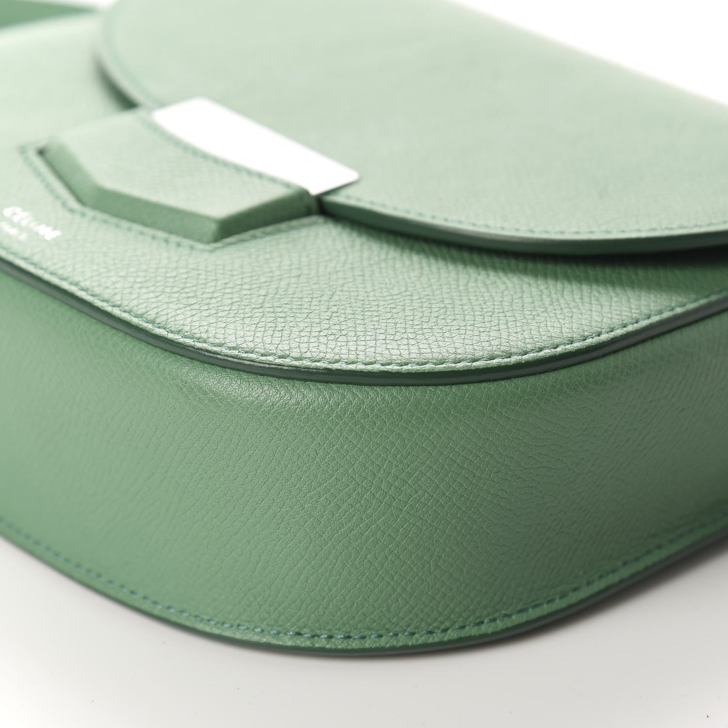 Celine Grained Calfskin Small Trotteur Light Forest 7 of 9